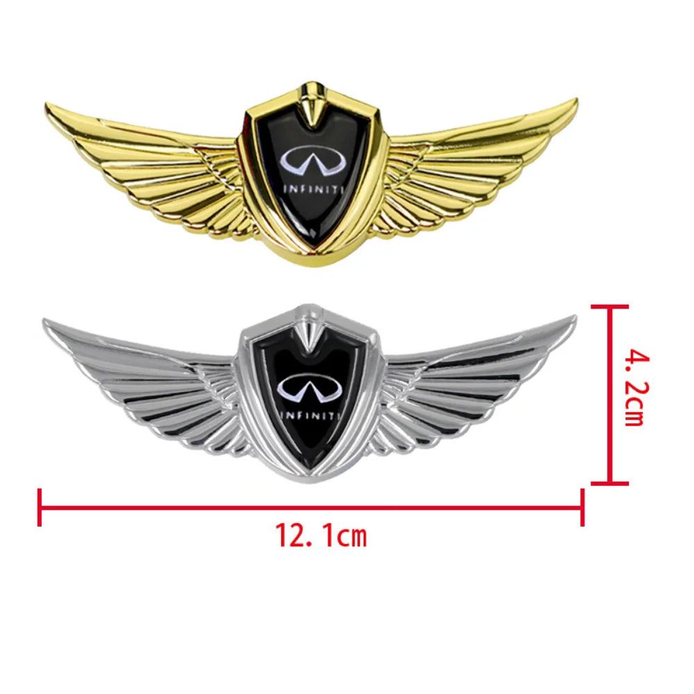 For Infiniti Logo Q50 Q70 QX70 FX35 Q30 G37 G35 Q60 QX50 QX60 QX80 Car Front Wings Shape Sticker Badge Auto Exterior Accessories