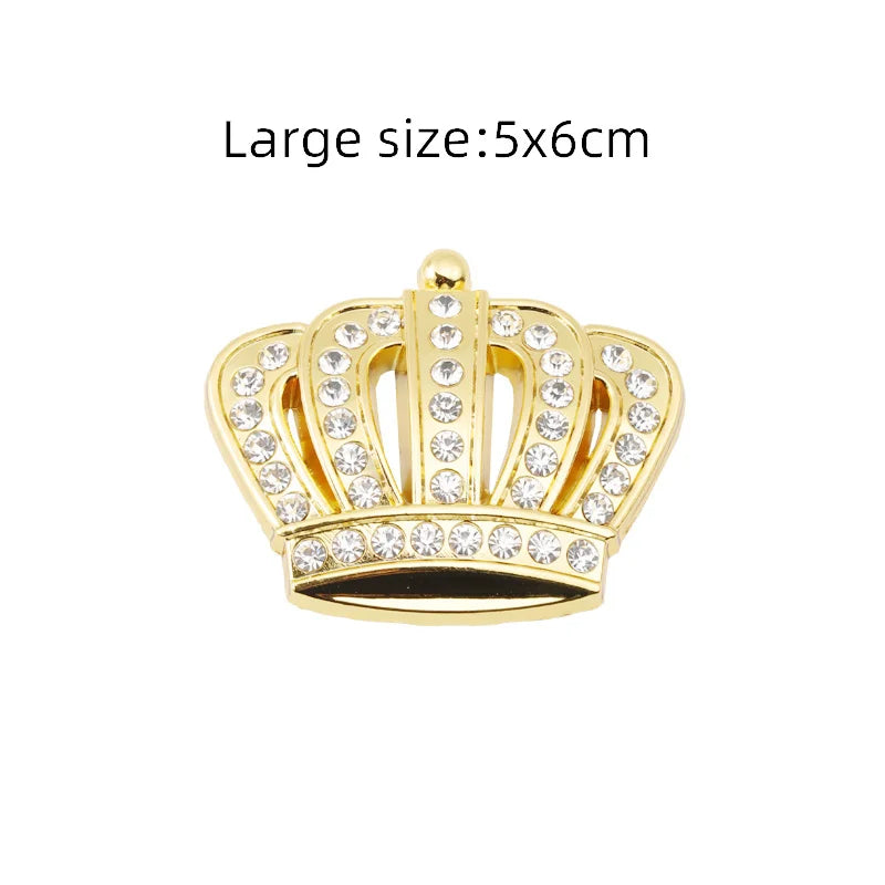3D Crown Diamond Car Crown Gold Royal Sticker Wings Emblem Badge for BMW Toyota Ford Audi Honda Opel Car Stickers Imperial Crown