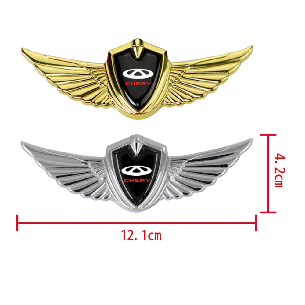 Car Hood Badge Wings Metal Styling Sticker for Chery fulwin Arrizo qq tiggo 3 5 t11 a1 a3 a5 amulet m11 fora Body Decoration