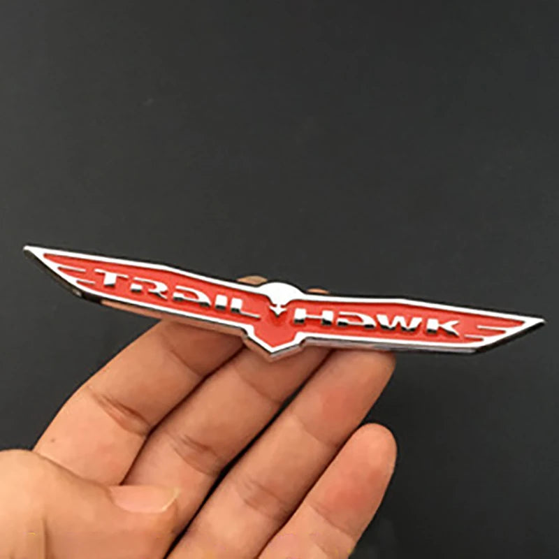 Metal Car Styling Trunk Body Sticker Trail Hawk Emblem Side Fender Decal for Jeep Cherokee Wrangler Compass Cherokee TJ JK JL