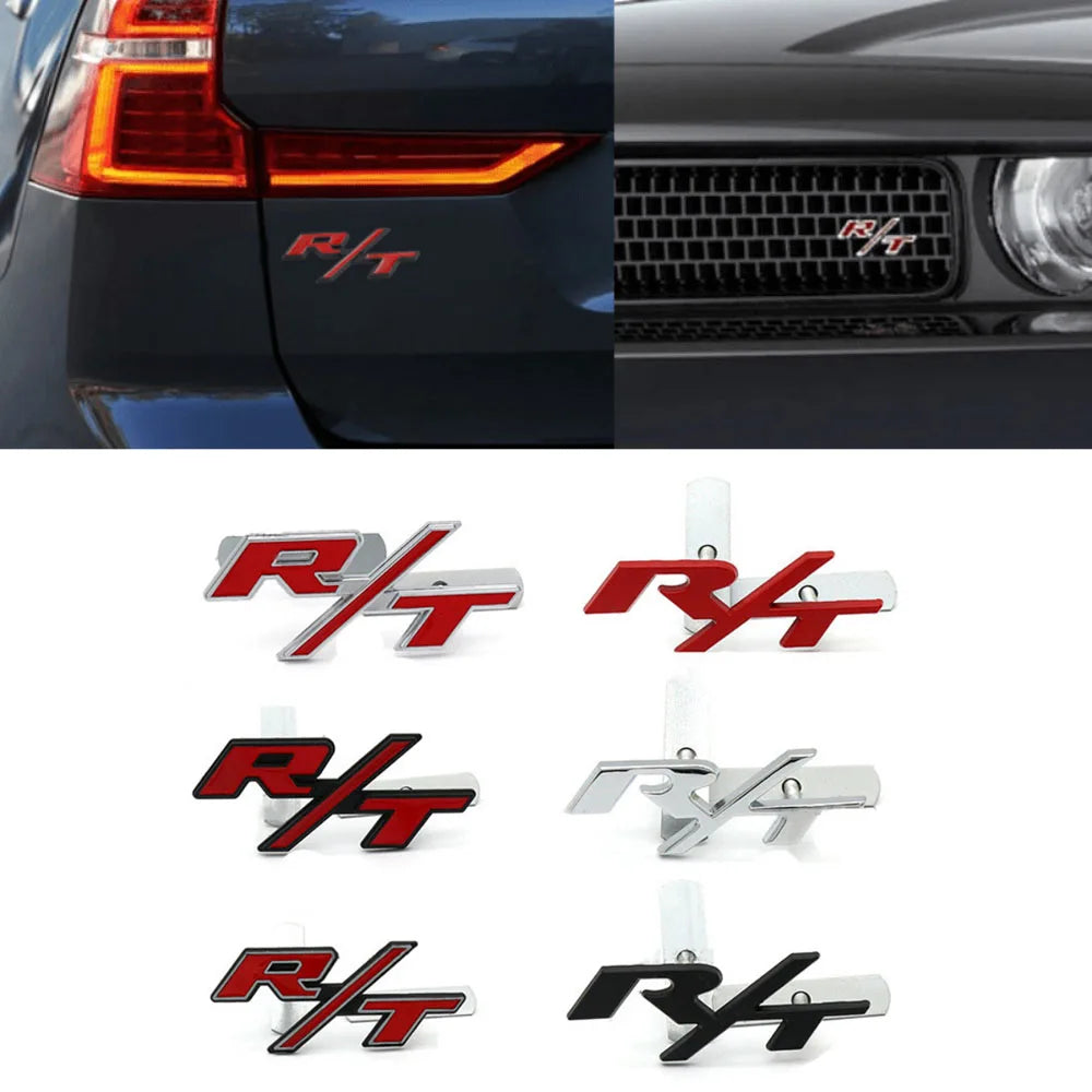 Alloy Car Front Grille Emblem For Dodge R/T Logo RAM Journey Charger Jcuv Challenger Caliber Nitro Auto Body Sticker Styling