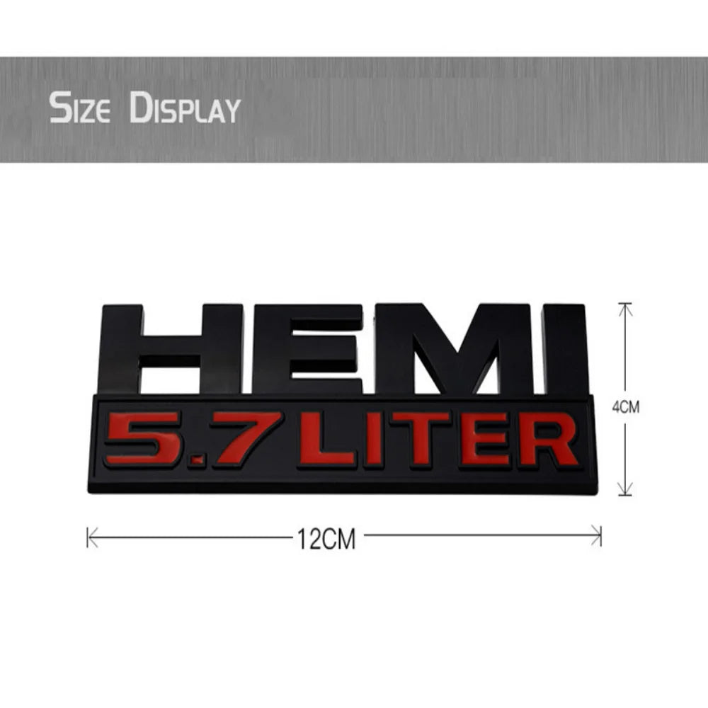 3D Car Side Badge Trunk Sticker for Dodge HEMI 5.7 LITER Emblem RAM Journey Caravan Nitro Challenger Jcuv Caliber Durango Viper