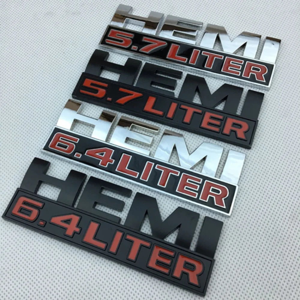 Car Body Side Badge Trunk Sticker for Dodge HEMI 5.7 LITER Emblem RAM Challenger Journey Caravan Jcuv Caliber Durango Viper