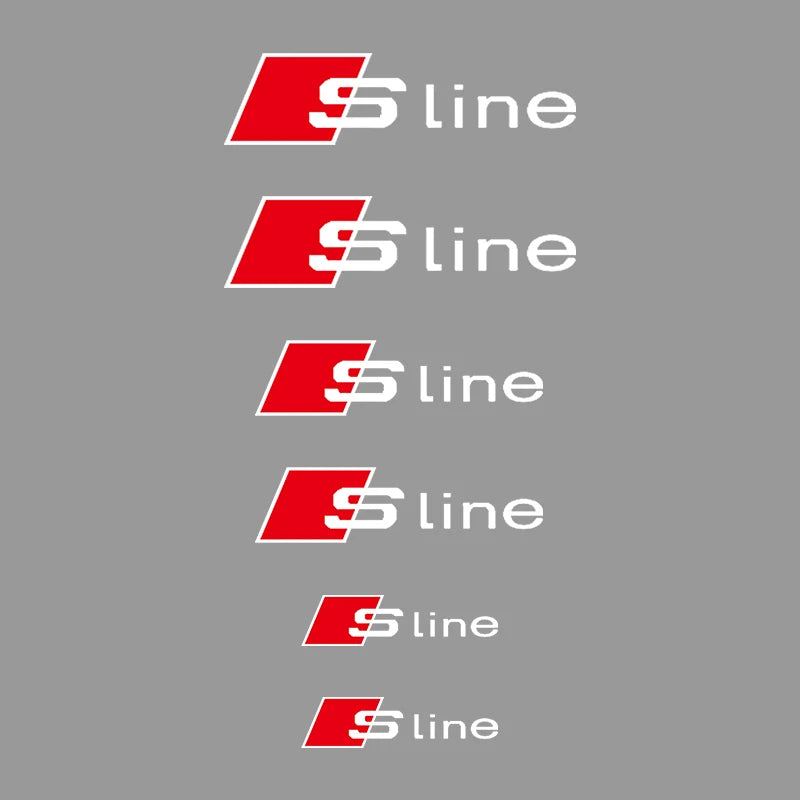 6pcs Caliper Car Sticker Wheel Hub Refitted Decals for Audi Quattro Sline RS Logo A3 A4 A5 A6 Q3 Q5 Q7 RS3 RS4 RS5 RS6 RS7 Sport