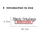 Black Privilege Edition Badge Emblem Sticker for Jeep Ford F350 F250 F150 Chevy Silverado 1500 2500 Chevrolet C10 C15