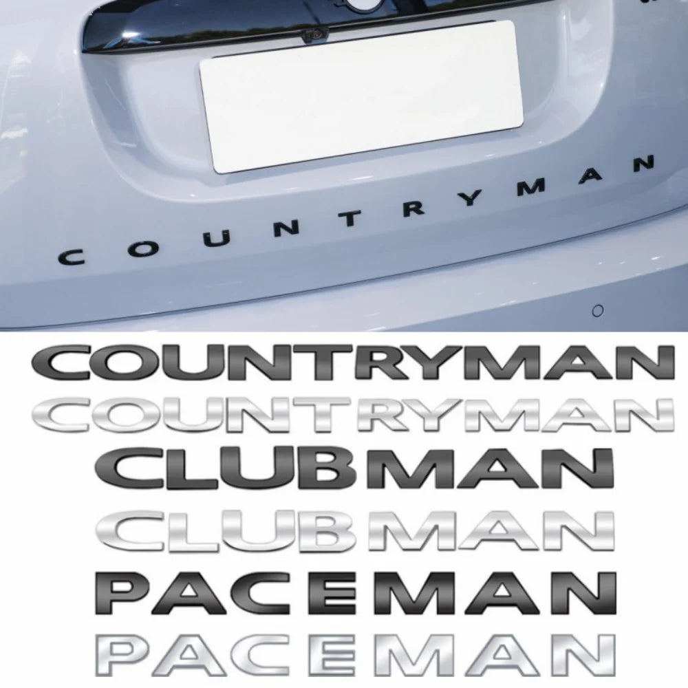 Car Body Emblem Rear Trunk Sticker Metal Letter Badge Logo For MINI Cooper S R60 F60 JCW Countryman Clubman Paceman Accessories