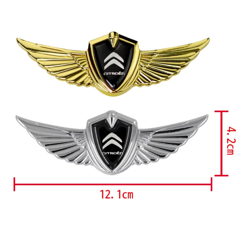 Car Hood Badge Wings Metal Styling Sticker for Citroen Elysee Berlingo xsara C3 XR C4 Picasso Sega Aircross X7 Body Decoration