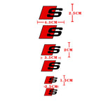 6pcs Caliper Car Sticker Wheel Hub Refitted Decals for Audi Quattro Sline RS Logo A3 A4 A5 A6 Q3 Q5 Q7 RS3 RS4 RS5 RS6 RS7 Sport