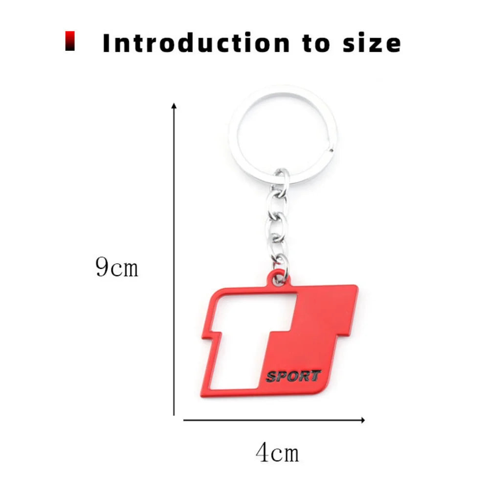 Metal T Sport Logo Car Keychain Key Ring Holder for Toyota RAV4 Prado Corolla Tundra Highlander Hiace Venza Camry Prius Tacoma