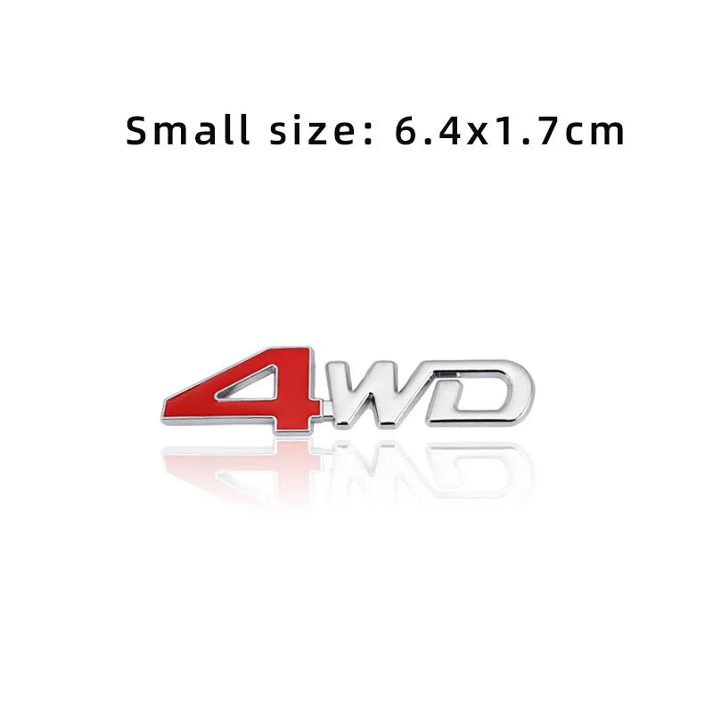 Car Sticker 4X4 4WD Logo Trim Front Hood Grille Emblem Badge Rear Trunk Car Decals for Audi Mitsubishi Mercede BMW Nissan Toyota