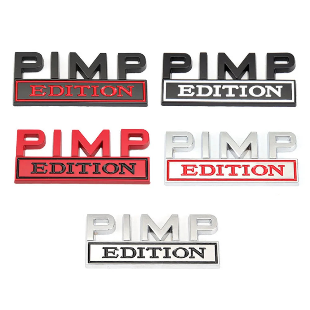 Car Sticker PIMP Edition Emblem Metal for Jeep Compass Patriot Renegade Ford F150 F250 Chevrolet RAM Hummer Grille Sticker