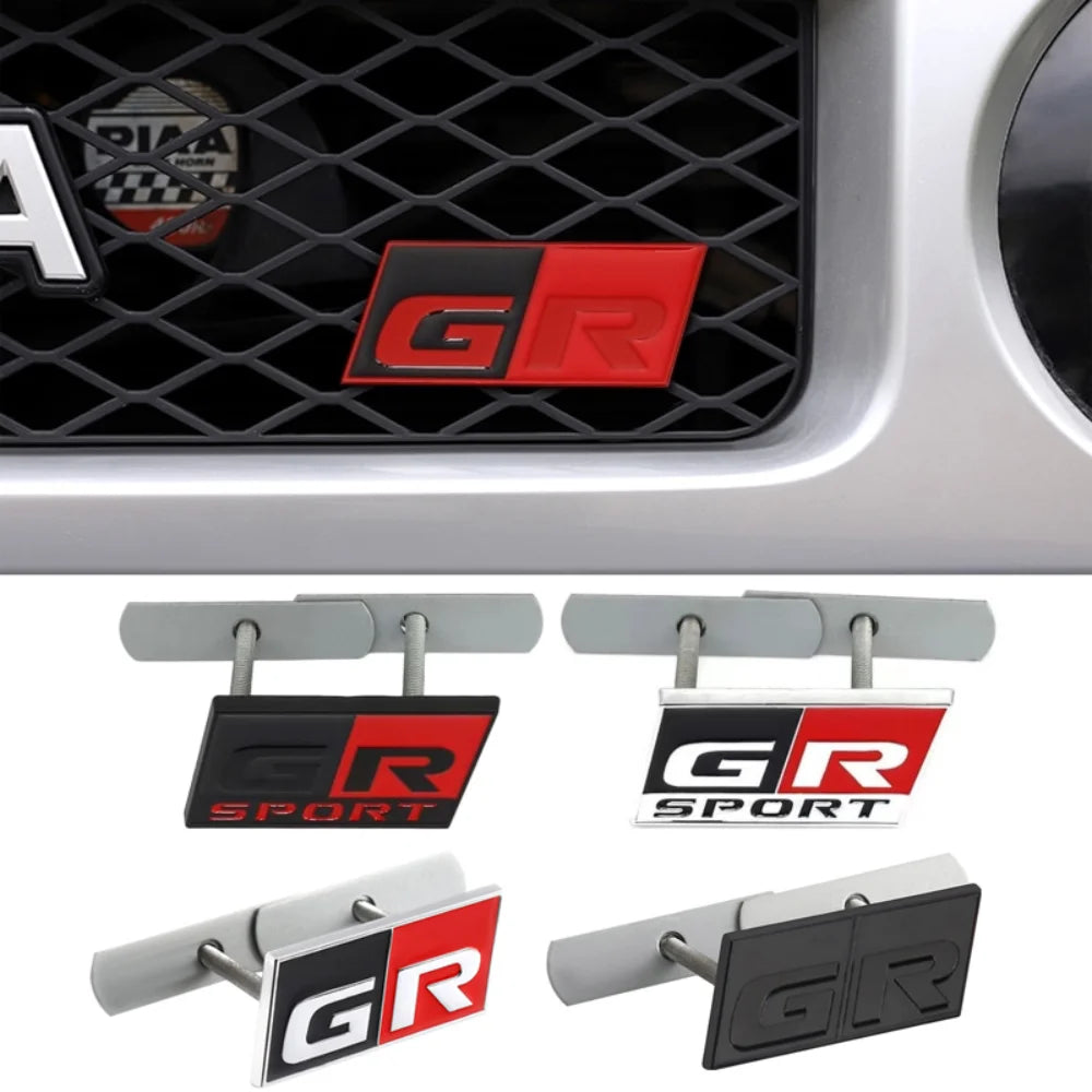 Car Front Grille Badge Decorative Emblem for Toyota GR Sport MN Rav4 Yaris Camry Crown Prado Aqua Auris Levin Corolla Avensis