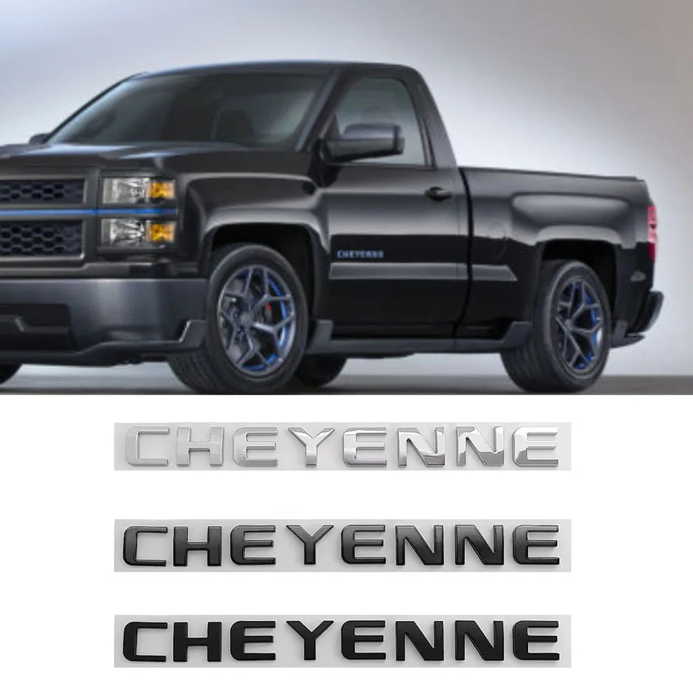 3D ABS Front Rear Tail Badge Car CHEYENNE Logo Emblem for Chevrolet Cruze Lacetti Trax Chevy Silverado Cavalier Aveo Captiva