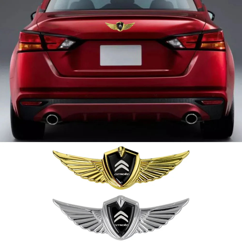 Car Hood Badge Wings Metal Styling Sticker for Citroen Elysee Berlingo xsara C3 XR C4 Picasso Sega Aircross X7 Body Decoration