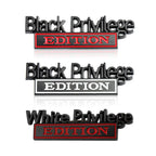 Black Privilege Edition Badge Emblem Sticker for Jeep Ford F350 F250 F150 Chevy Silverado 1500 2500 Chevrolet C10 C15