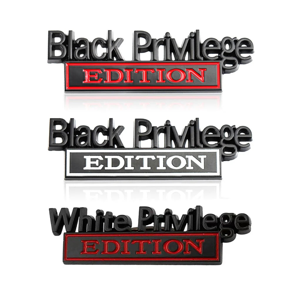 Black Privilege Edition Badge Emblem Sticker for Jeep Ford F350 F250 F150 Chevy Silverado 1500 2500 Chevrolet C10 C15
