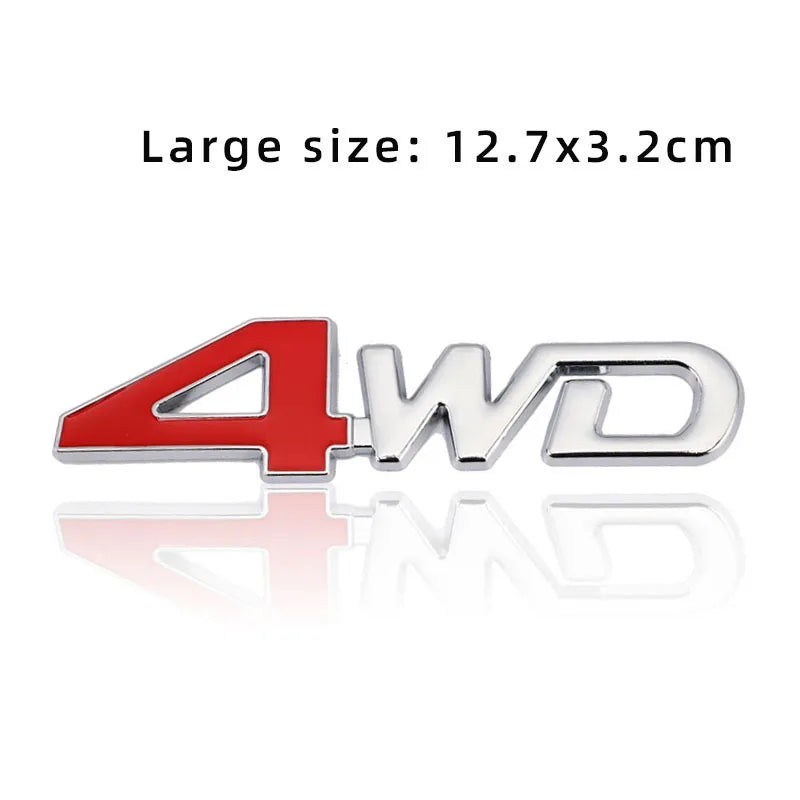 Car Sticker 4X4 4WD Logo Trim Front Hood Grille Emblem Badge Rear Trunk Car Decals for Audi Mitsubishi Mercede BMW Nissan Toyota