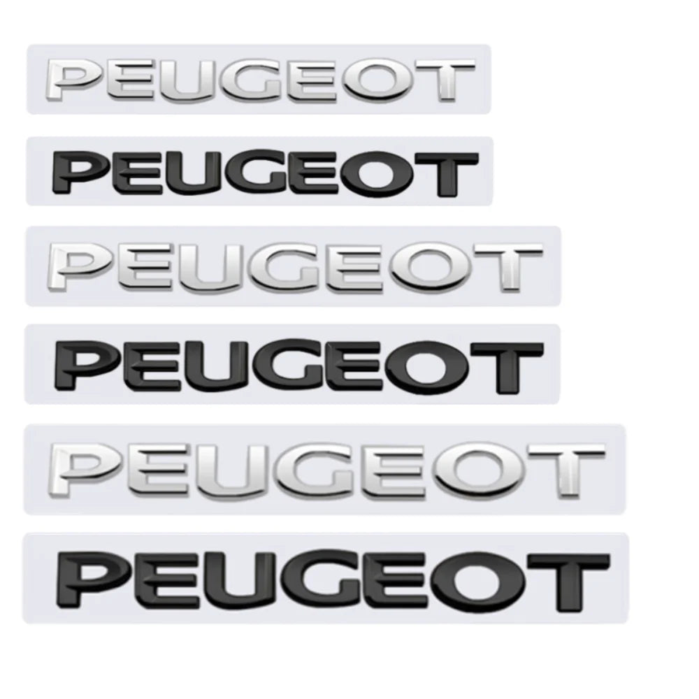 ABS Car Rear Trunk 3D Lettering Emblem Side Badge for Peugeot 307 207 206 308 301 208 107 3008 407 2008 508 406 4008 Decals