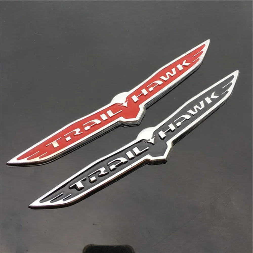 Metal Car Styling Trunk Body Sticker Trail Hawk Emblem Side Fender Decal for Jeep Cherokee Wrangler Compass Cherokee TJ JK JL