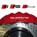 6pcs Caliper Car Sticker Wheel Hub Refitted Decals for Audi Quattro Sline RS Logo A3 A4 A5 A6 Q3 Q5 Q7 RS3 RS4 RS5 RS6 RS7 Sport