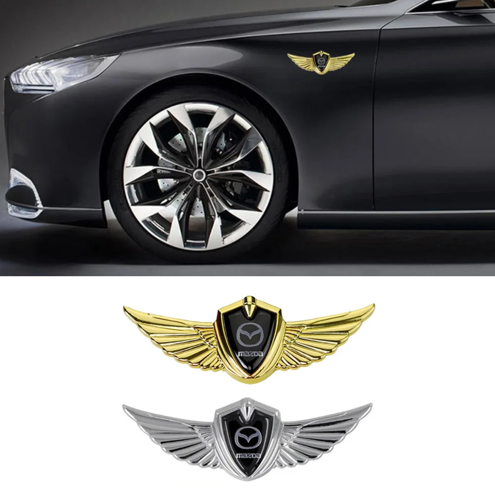 Car Hood Badge Wings Metal Styling Sticker for Mazda 2 3 5 6 323 626 rx8 rx7 mx3 mx5 cx9 cx7 cx5 Protege Auto Body Decoration