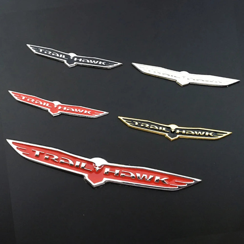 Metal Car Styling Trunk Body Sticker Trail Hawk Emblem Side Fender Decal for Jeep Cherokee Wrangler Compass Cherokee TJ JK JL