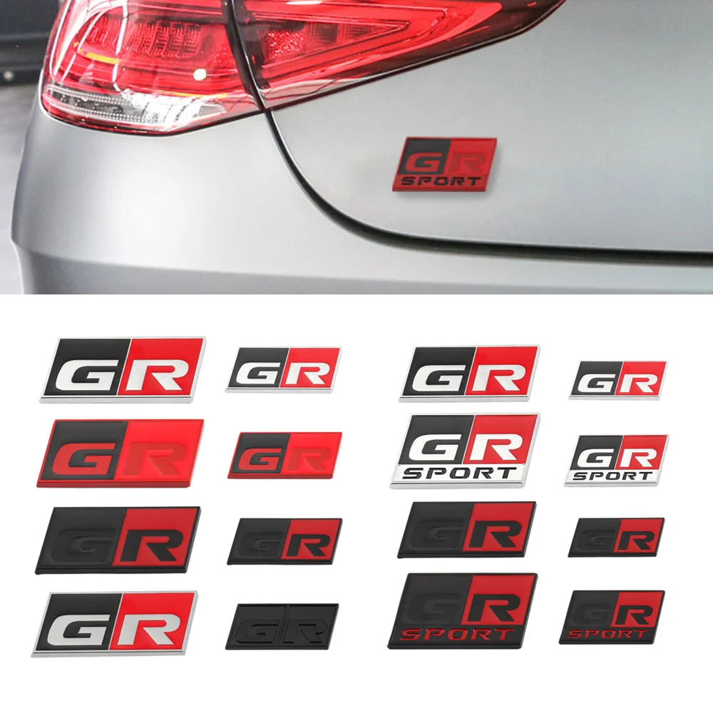 3D Metal Car Sticker GR Sport Logo Badge Emblem Decal for Toyota HV GR Sport YARiS GRMN RZ RC RS Prius Lexus Harrier GR Sticker
