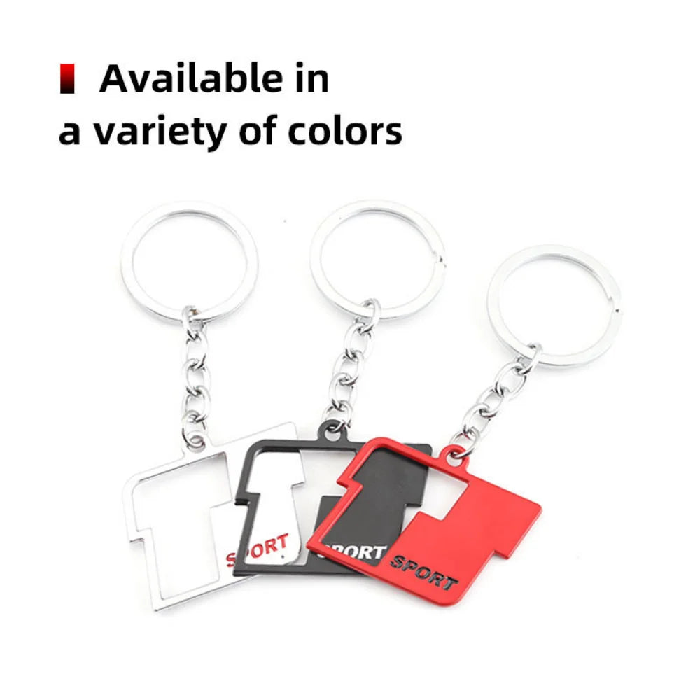 Metal T Sport Logo Car Keychain Key Ring Holder for Toyota RAV4 Prado Corolla Tundra Highlander Hiace Venza Camry Prius Tacoma