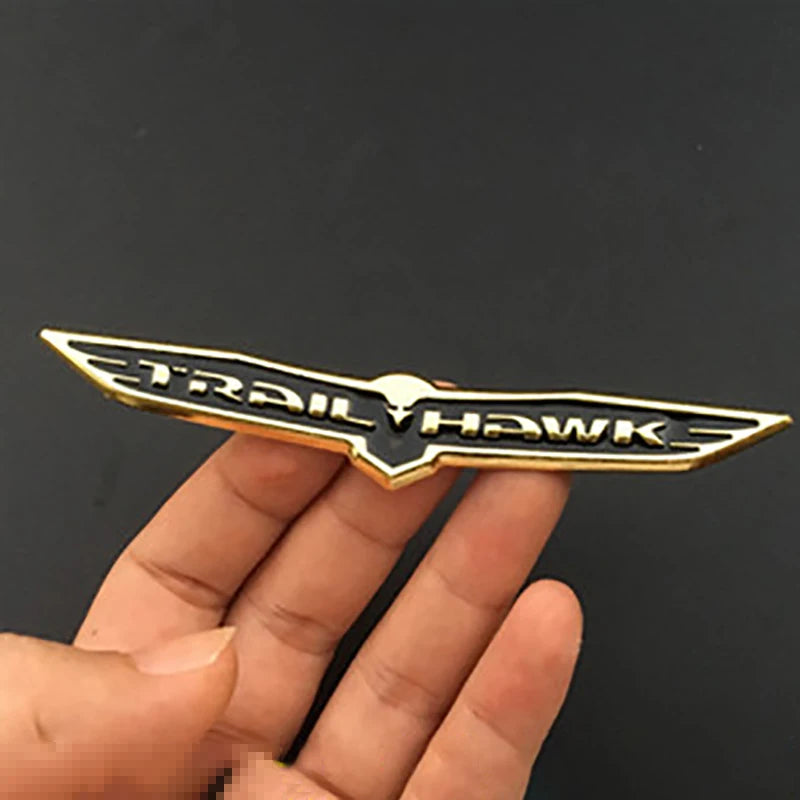 Metal Car Styling Trunk Body Sticker Trail Hawk Emblem Side Fender Decal for Jeep Cherokee Wrangler Compass Cherokee TJ JK JL