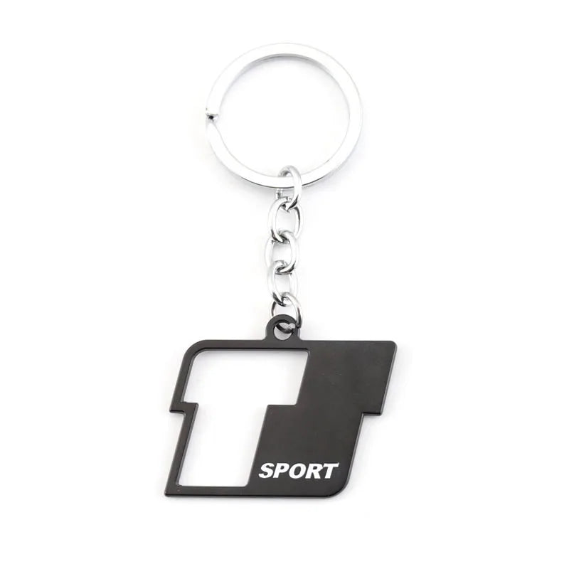 Metal T Sport Logo Car Keychain Key Ring Holder for Toyota RAV4 Prado Corolla Tundra Highlander Hiace Venza Camry Prius Tacoma