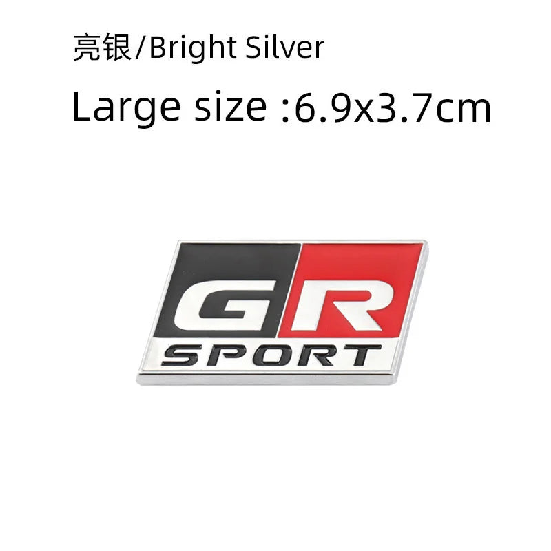 3D Metal Car Sticker GR Sport Logo Badge Emblem Decal for Toyota HV GR Sport YARiS GRMN RZ RC RS Prius Lexus Harrier GR Sticker