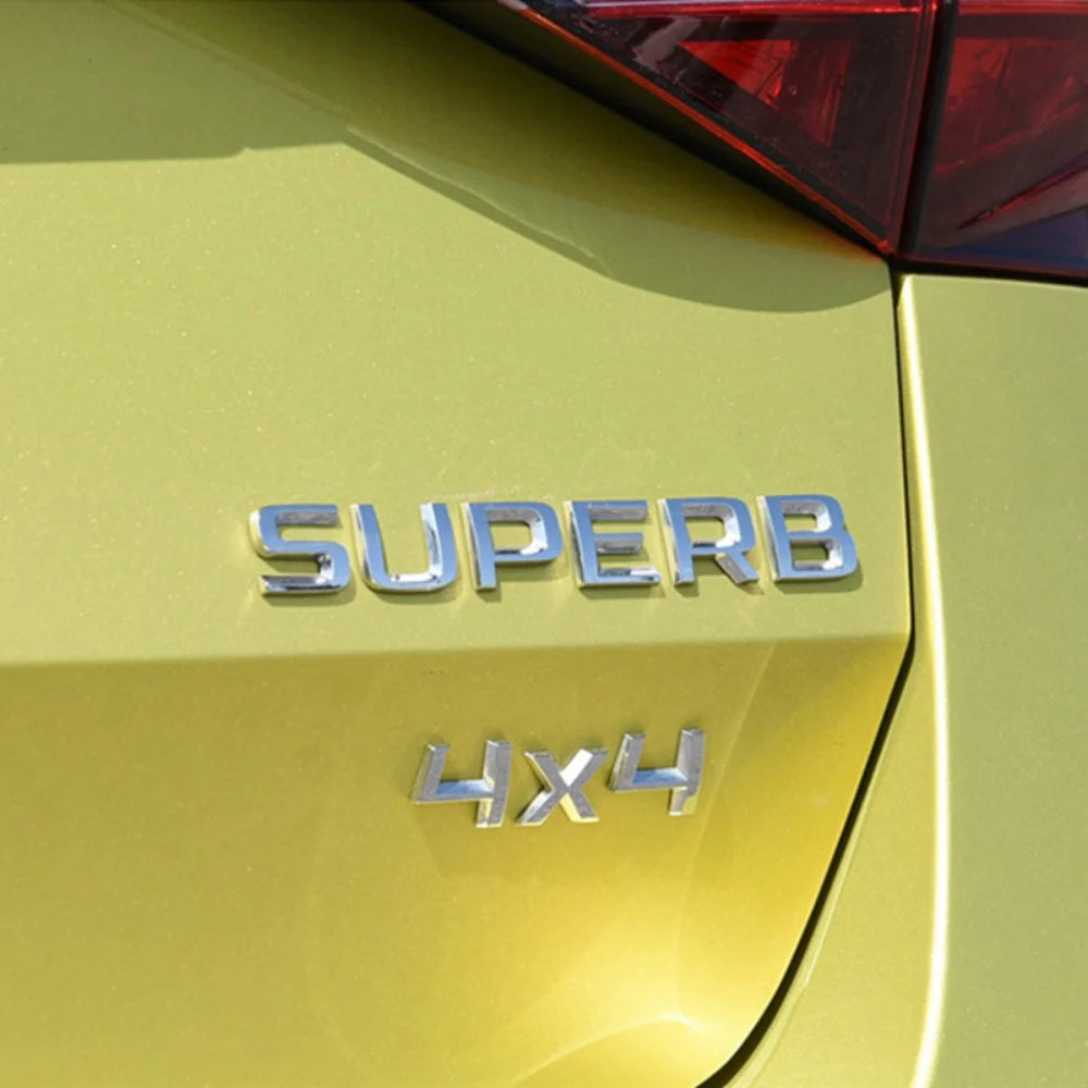 Car Rear Trunk Emblem Stickers Side Badge 4x4 Logo Octavia A7 Tour RS Rapid Kodiaq Superb Kamiq Yeti Karoq Accessories