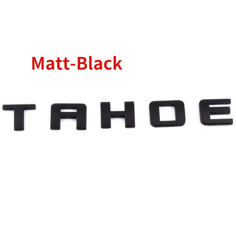 TAHOE Emblem Car Side Door Tailgate Badge for Chevrolet Tahoe Aveo Cruze Trax Captiva Spark Malibu Lacetti Sonic Niva Camaro