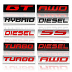 Car Sticker GT AWD Hybrid Diesel SS Turbo Logo Emblem Badge Decals for Benz AMG BMW Mazda Chevrolet Ford Opel Audi Volvo