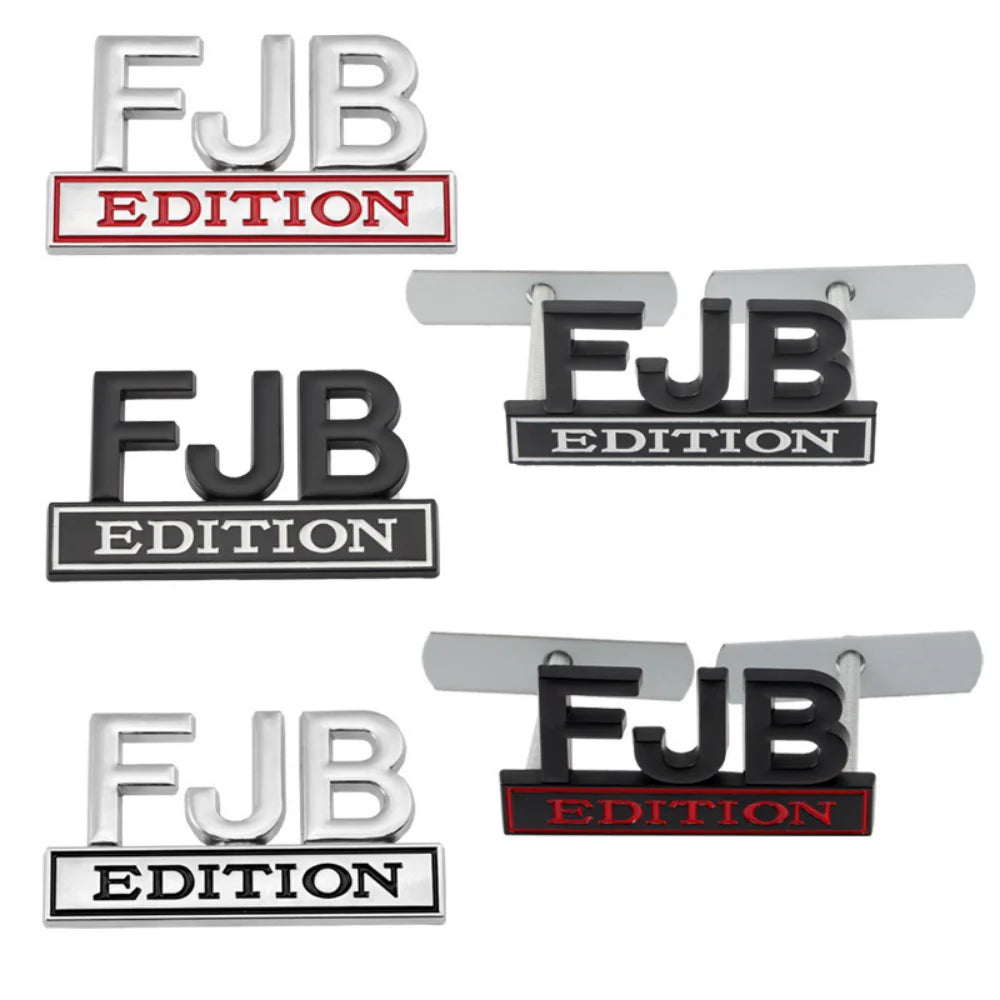 FJB Logo Edition Emblem Badge Front Hood Grille Car Sticker for Jeep Compass Renegade Ford RS200 F350 F250 F150 Silverado RAM