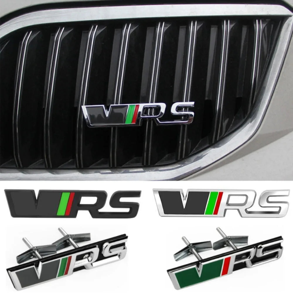 Alloy Car Front Grille Emblem Badge Stickers for VRS 2 A7 Tour RS Octavia Superb Fabia Rapid Kodiaq Yeti Karoq Accessories