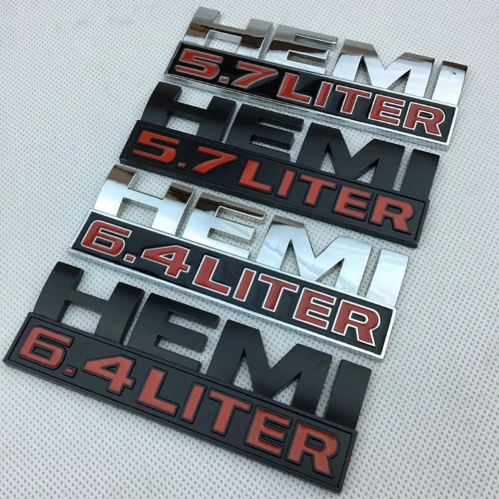 3D Car Side Badge Trunk Sticker for Dodge HEMI 5.7 LITER Emblem RAM Journey Caravan Nitro Challenger Jcuv Caliber Durango Viper