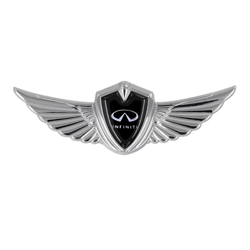 For Infiniti Logo Q50 Q70 QX70 FX35 Q30 G37 G35 Q60 QX50 QX60 QX80 Car Front Wings Shape Sticker Badge Auto Exterior Accessories