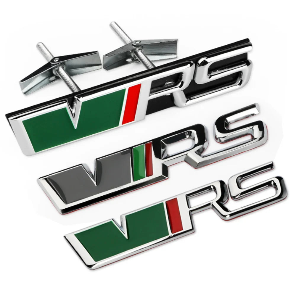Alloy Car Front Grille Emblem Badge Stickers for VRS 2 A7 Tour RS Octavia Superb Fabia Rapid Kodiaq Yeti Karoq Accessories