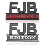 FJB Logo Edition Emblem Badge Front Hood Grille Car Sticker for Jeep Compass Renegade Ford RS200 F350 F250 F150 Silverado RAM