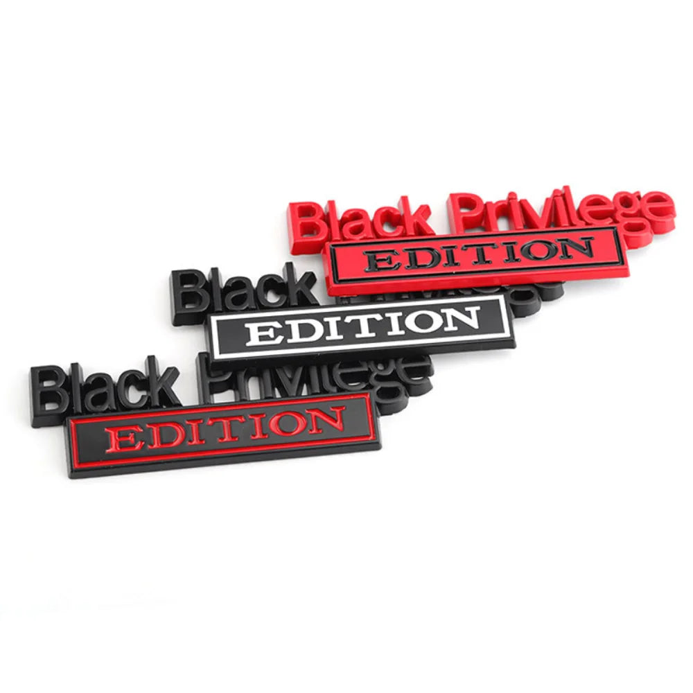 Black Privilege Edition Badge Emblem Sticker for Jeep Ford F350 F250 F150 Chevy Silverado 1500 2500 Chevrolet C10 C15