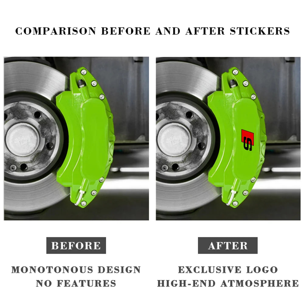 6pcs Caliper Car Sticker Wheel Hub Refitted Decals for Audi Quattro Sline RS Logo A3 A4 A5 A6 Q3 Q5 Q7 RS3 RS4 RS5 RS6 RS7 Sport