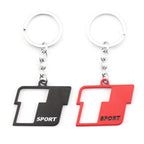 Metal T Sport Logo Car Keychain Key Ring Holder for Toyota RAV4 Prado Corolla Tundra Highlander Hiace Venza Camry Prius Tacoma