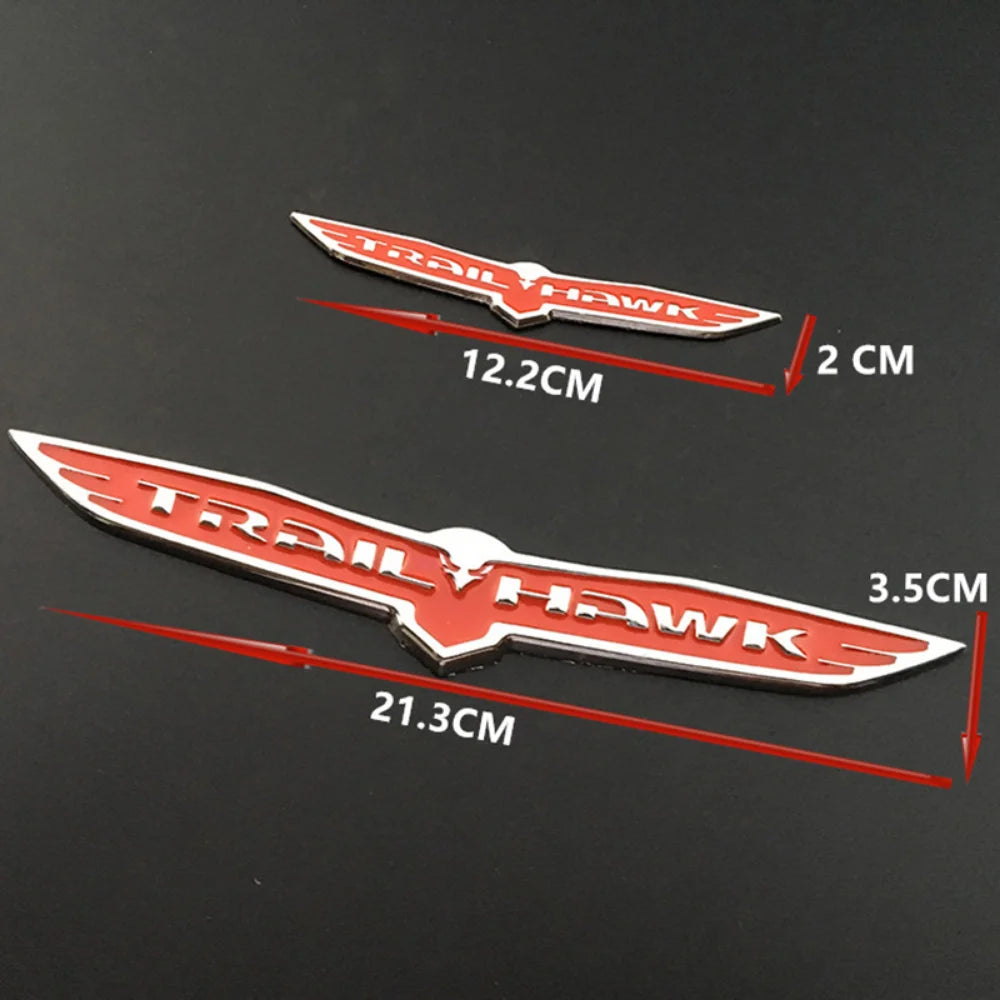 Metal Car Styling Trunk Body Sticker Trail Hawk Emblem Side Fender Decal for Jeep Cherokee Wrangler Compass Cherokee TJ JK JL