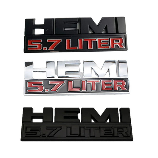 3D Car Side Badge Trunk Sticker for Dodge HEMI 5.7 LITER Emblem RAM Journey Caravan Nitro Challenger Jcuv Caliber Durango Viper