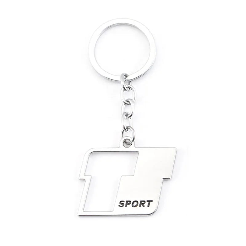 Metal T Sport Logo Car Keychain Key Ring Holder for Toyota RAV4 Prado Corolla Tundra Highlander Hiace Venza Camry Prius Tacoma