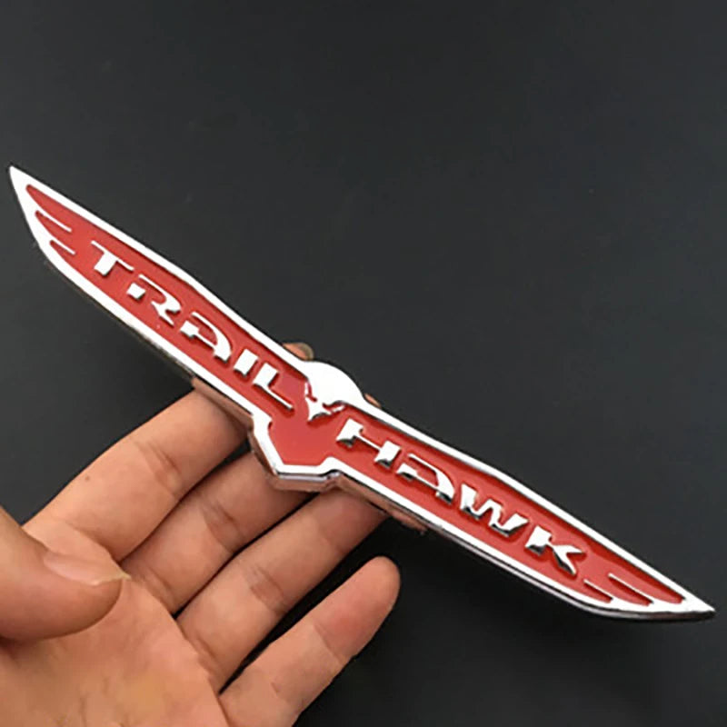 Metal Car Styling Trunk Body Sticker Trail Hawk Emblem Side Fender Decal for Jeep Cherokee Wrangler Compass Cherokee TJ JK JL