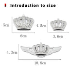 3D Crown Diamond Car Crown Gold Royal Sticker Wings Emblem Badge for BMW Toyota Ford Audi Honda Opel Car Stickers Imperial Crown