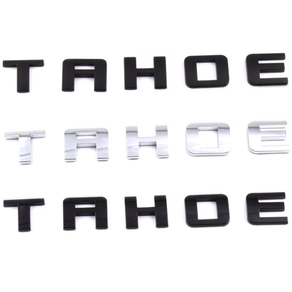 TAHOE Emblem Car Side Door Tailgate Badge for Chevrolet Tahoe Aveo Cruze Trax Captiva Spark Malibu Lacetti Sonic Niva Camaro