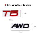 3D AWD T5 T6 Logo Emblem Badge Decals Car Sticker for Volvo V40 V60 V90 C30 XC60 XC90 XC40 S60 S90 S80 Car Styling Accessories